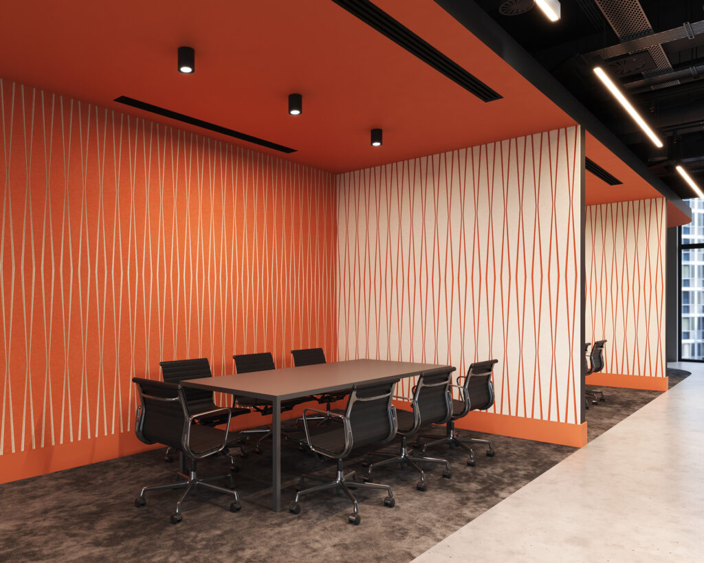 Fracture Two-Tone Wall Panel, Parallax | Carrot, White | Premier Collection