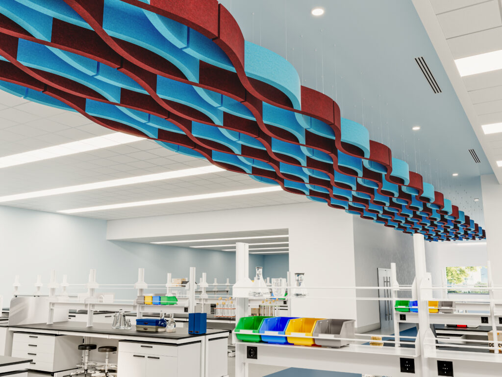 Billow Connect Ceiling Baffles | Azure, Currant | Premier Collection