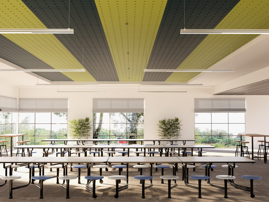 Pixel, Triangle Ceiling Panels | Denim, Wasabi | Premier Collection
