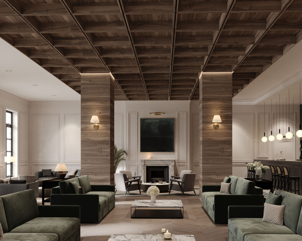 Recess, Waffle Ceiling Frames | Black Walnut | WoodGrain Collection