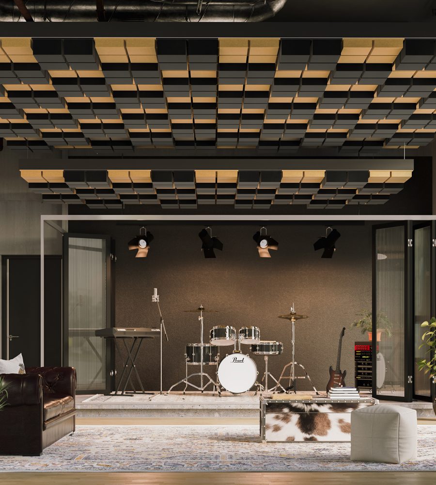 Vista, Desert Ceiling Frames | Piano Black, Turmeric | Premier Collection
