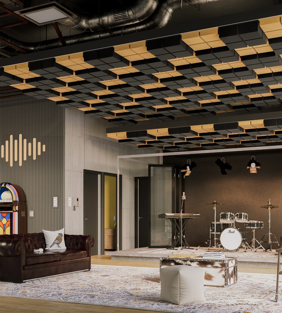 Vista, Desert Ceiling Frames | Piano Black, Turmeric | Premier Collection