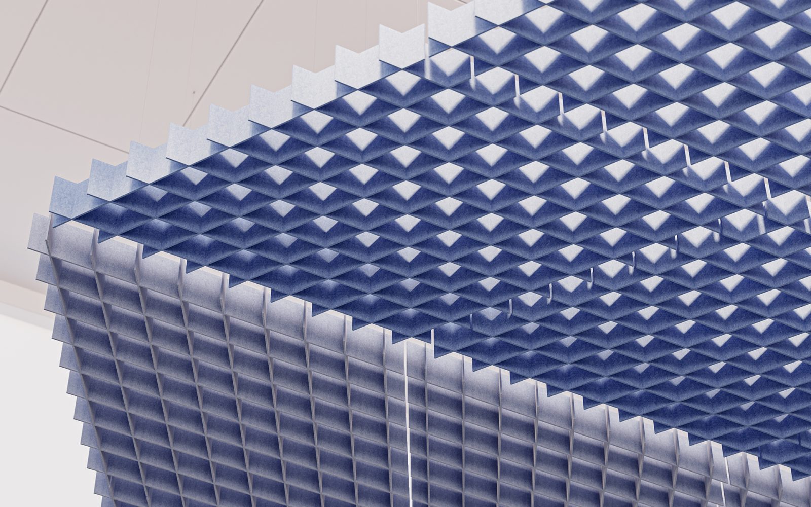 Interlace, Chart Ceiling Clouds | Periwinkle, Marine | Premier Collection
