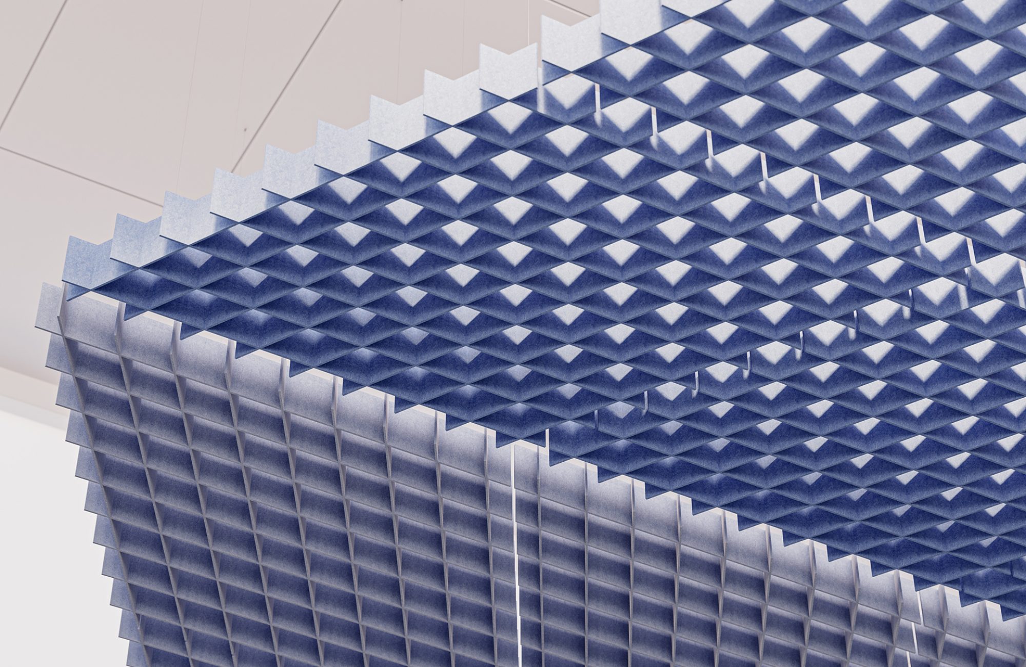 Interlace, Chart Ceiling Clouds | Periwinkle, Marine | Premier Collection