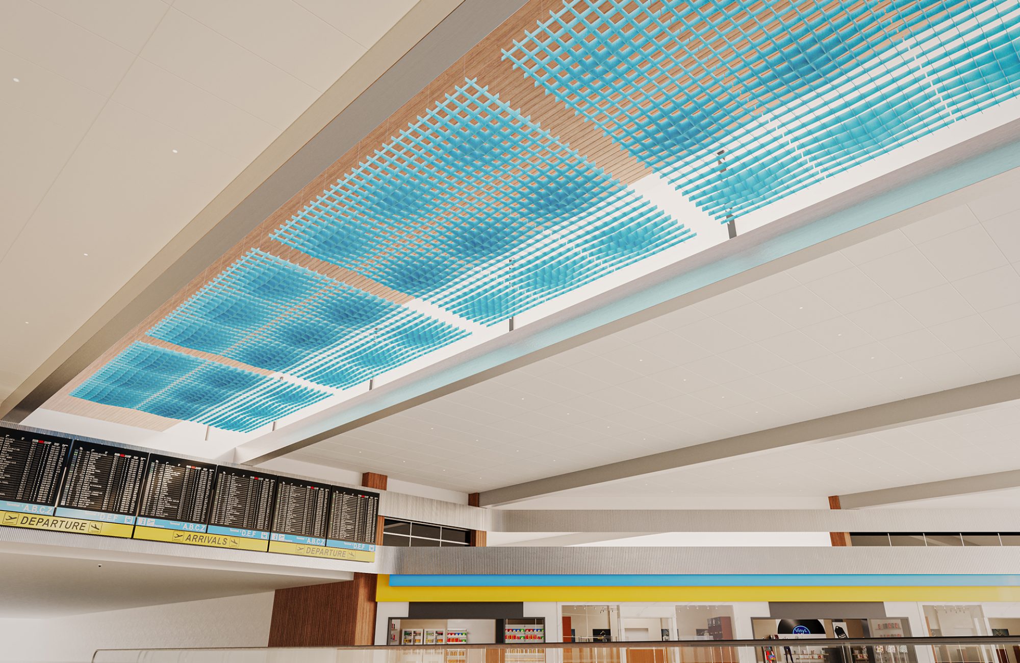 Interlace, Crisscross Ceiling Clouds | Azure | Premier Collection