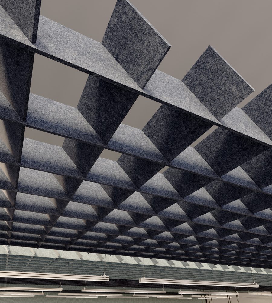 Interlace, Foundation Ceiling Clouds | Stonewash, Granite | Premier Collection