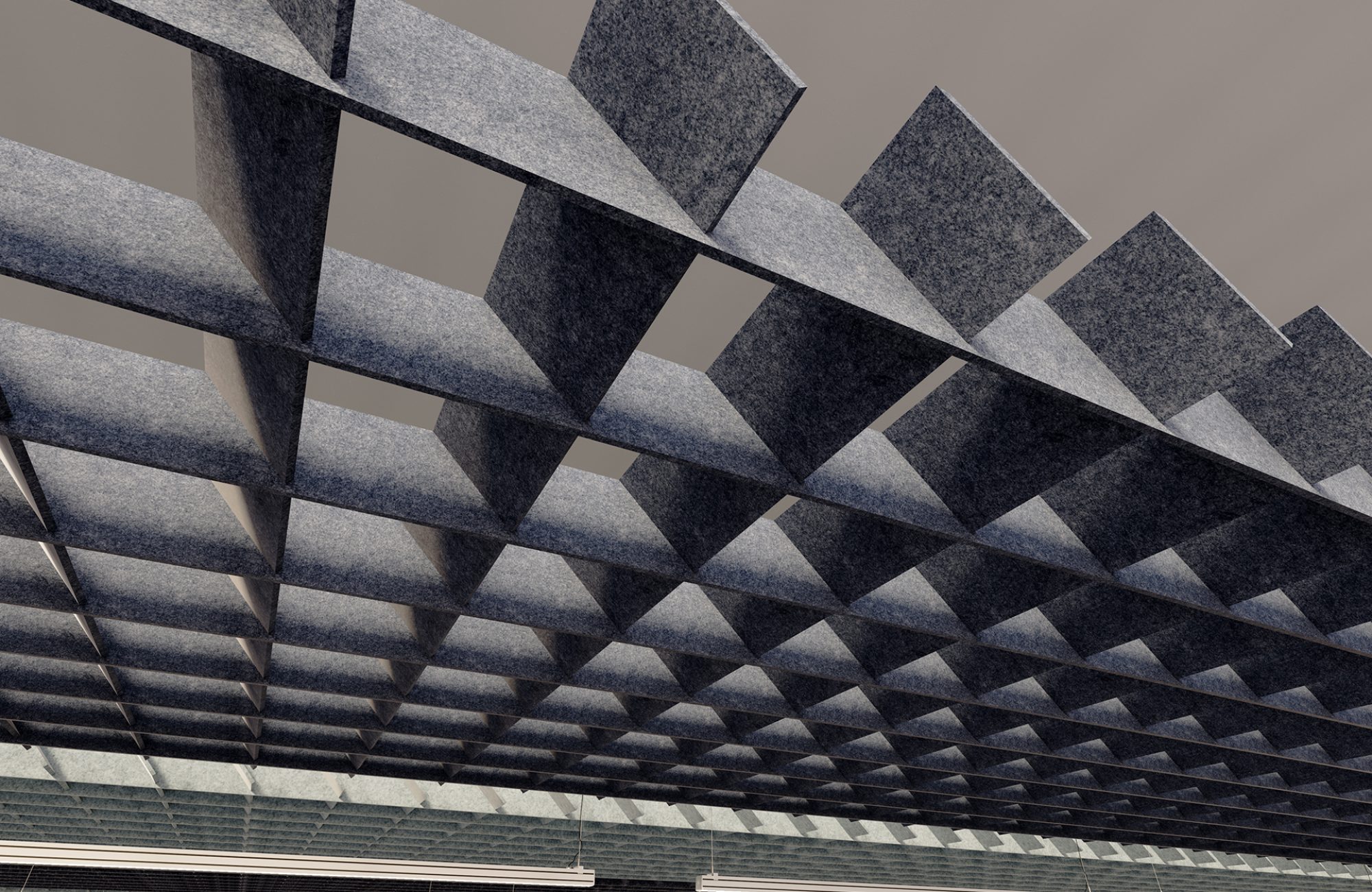 Interlace, Foundation Ceiling Clouds | Stonewash, Granite | Premier Collection