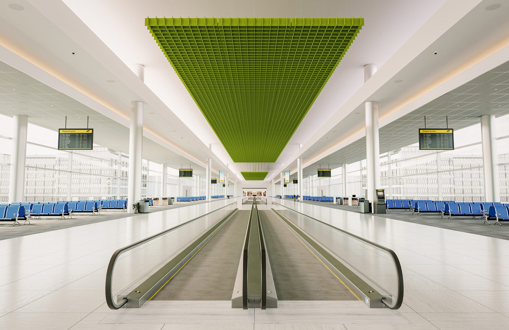 Interlace, Groundwork Ceiling Clouds | Wasabi | Premier Collection