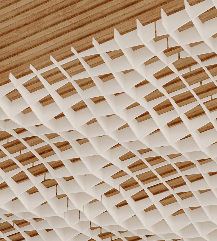 Interlace, Interweave Ceiling Clouds | White | Premier Collection