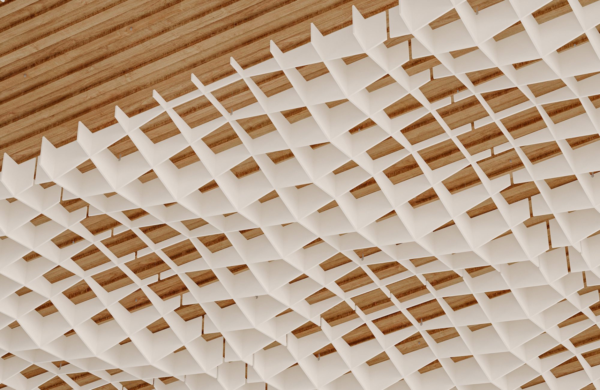 Interlace, Interweave Ceiling Clouds | White | Premier Collection