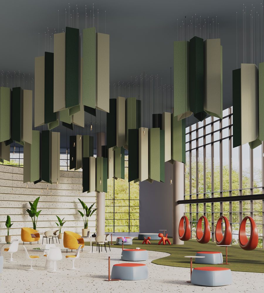 Pendant, Diamond Ceiling Clouds | Celery, Kale, Sencha | Premier Collection