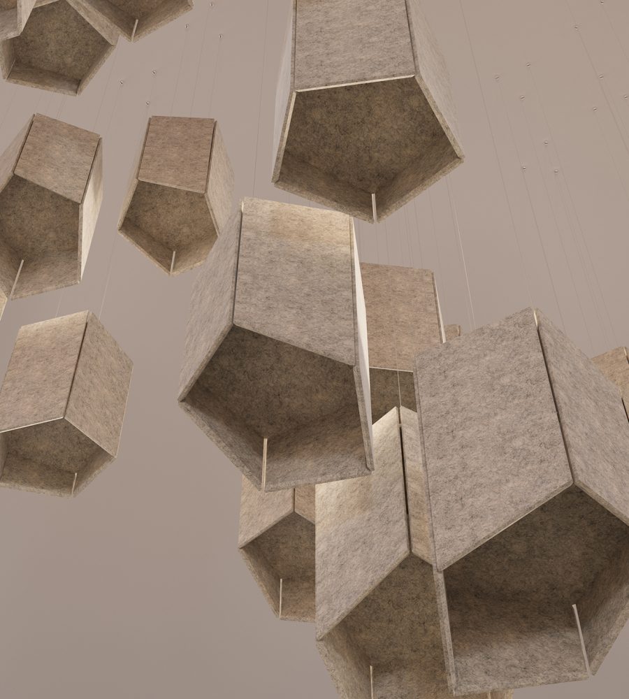 Pendant, Pentagon Ceiling Clouds | Milkyway | Premier Collection