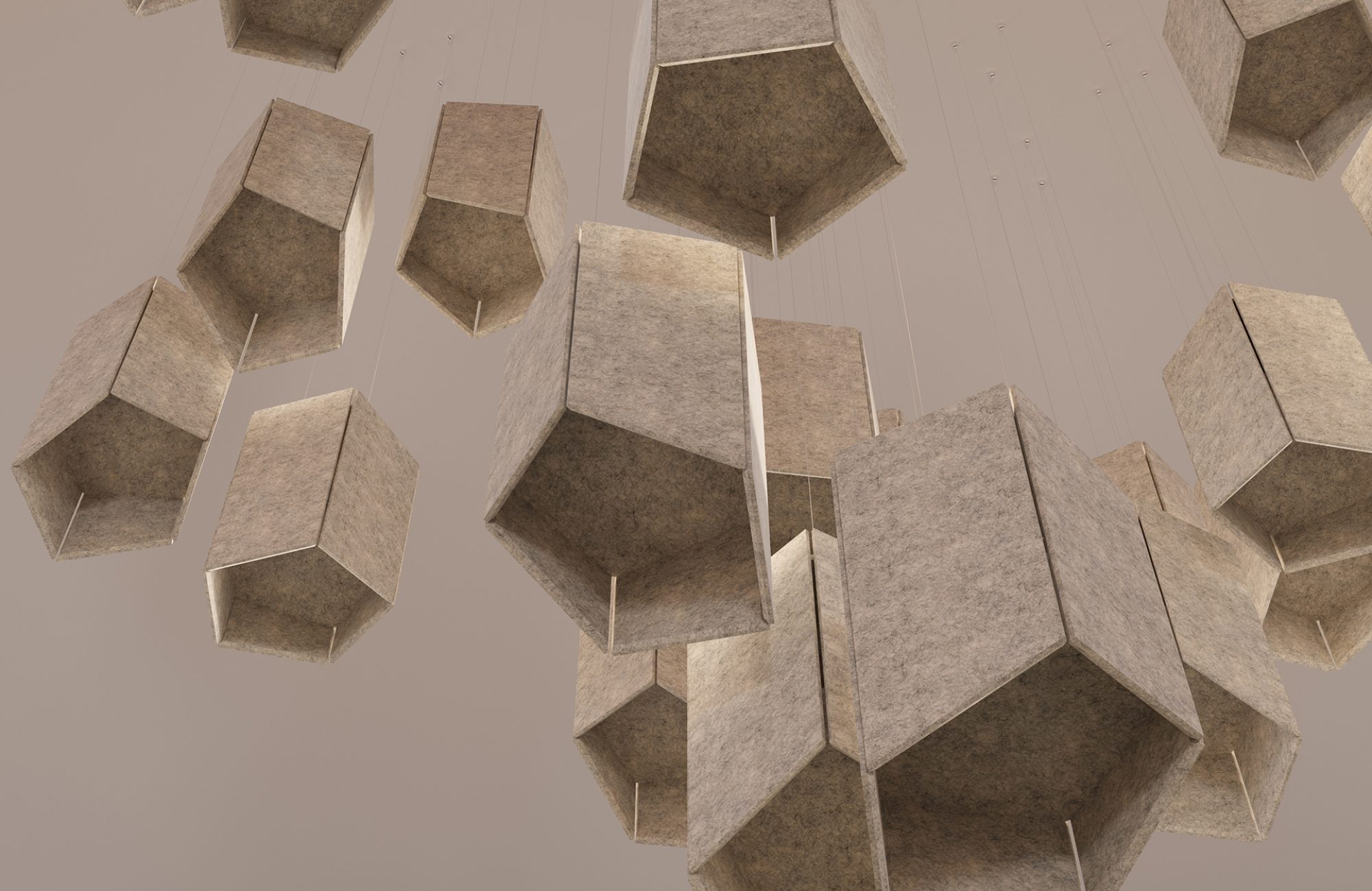 Pendant, Pentagon Ceiling Clouds | Milkyway | Premier Collection