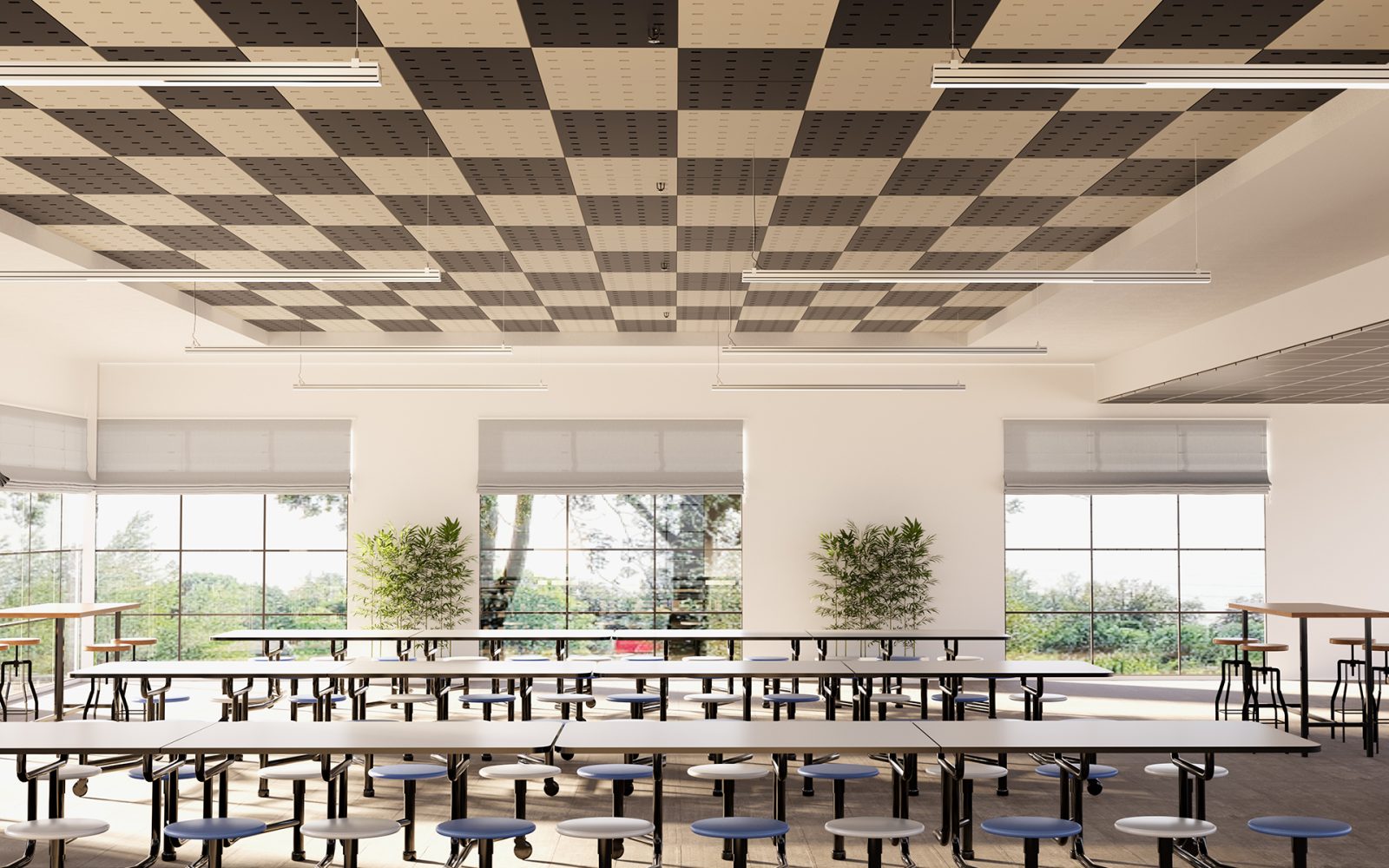 Pixel, Rectangle Ceiling Panels | Almond, Flint | Premier Collection