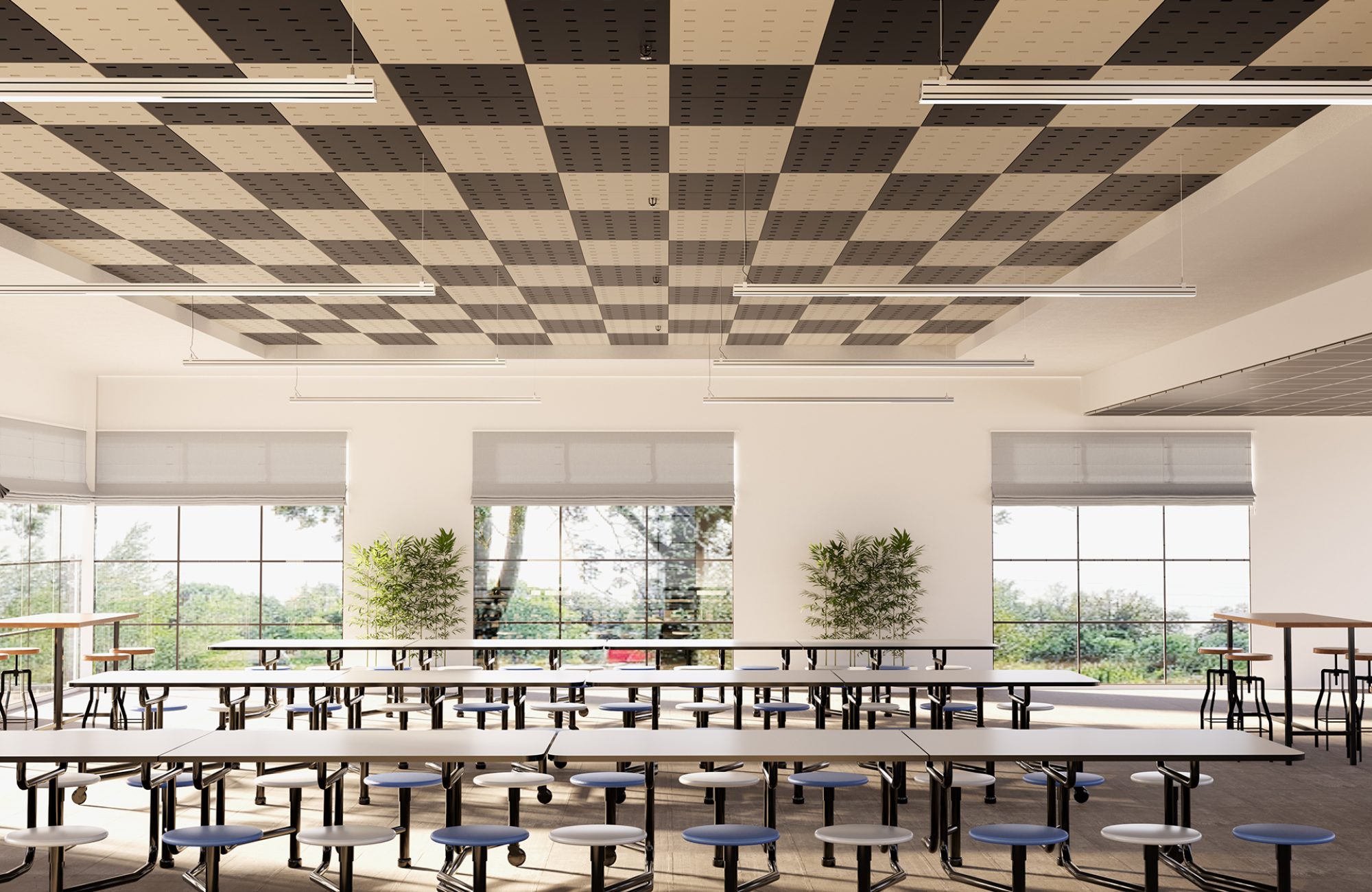 Pixel, Rectangle Ceiling Panels | Almond, Flint | Premier Collection