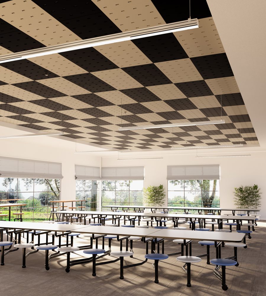 Pixel, Rectangle Ceiling Panels | Almond, Flint | Premier Collection