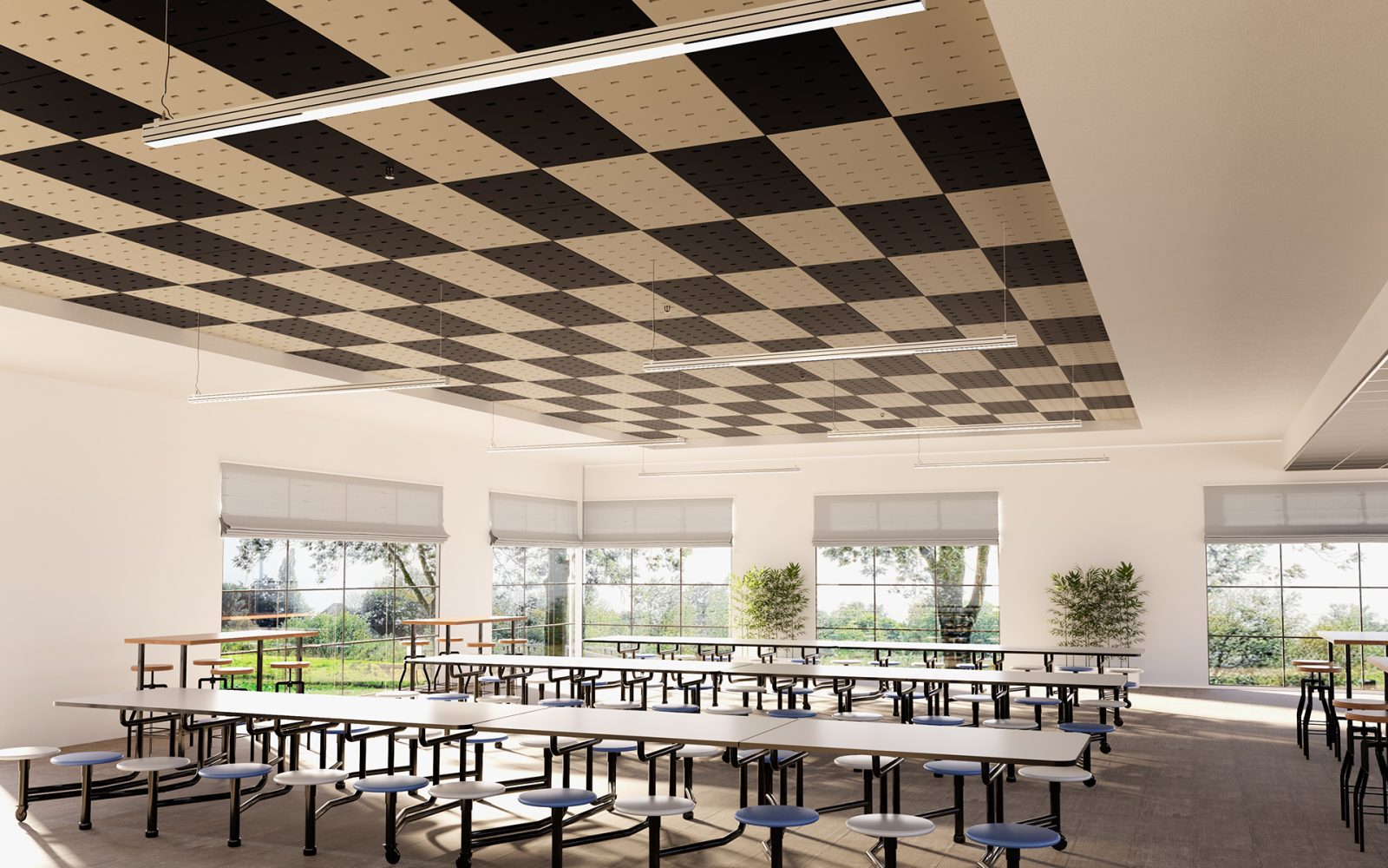 Pixel, Rectangle Ceiling Panels | Almond, Flint | Premier Collection