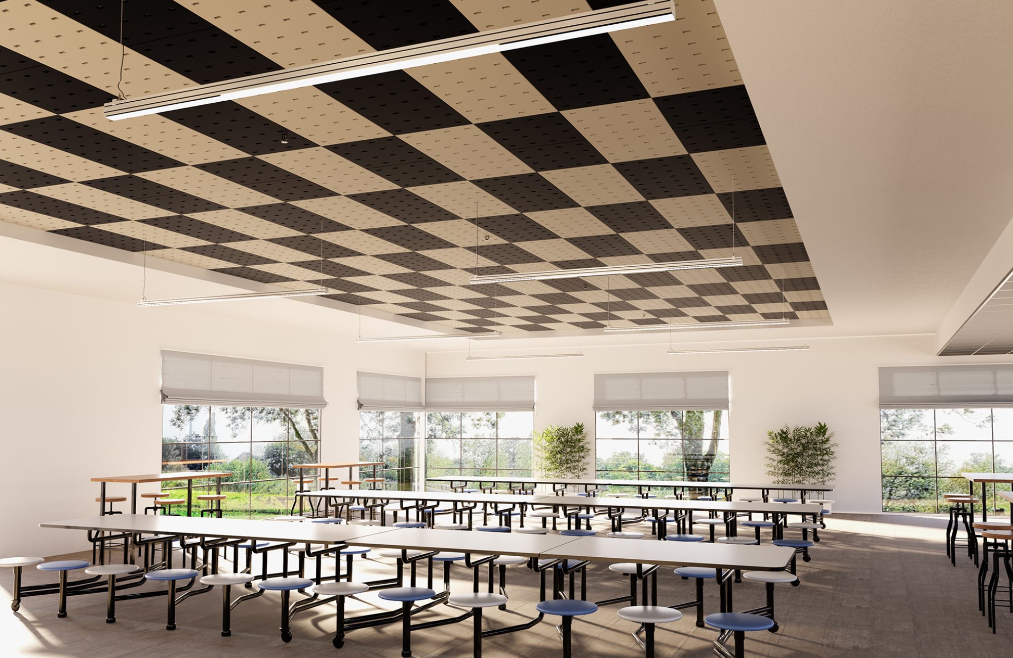 Pixel, Rectangle Ceiling Panels | Almond, Flint | Premier Collection