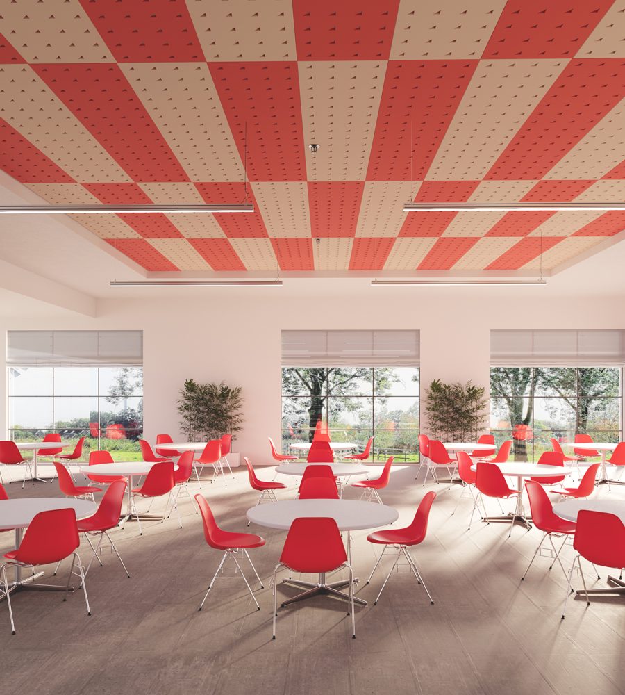 Pixel, Right Triangle Ceiling Panels | Carrot, Pearl | Premier Collection