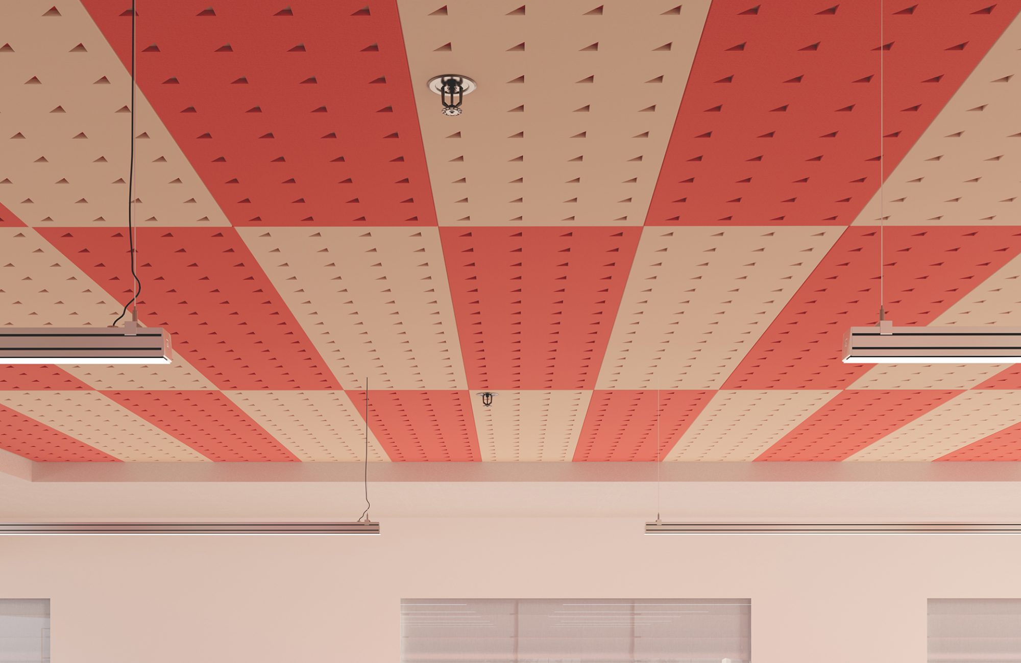 Pixel, Right Triangle Ceiling Panels | Carrot, Pearl | Premier Collection