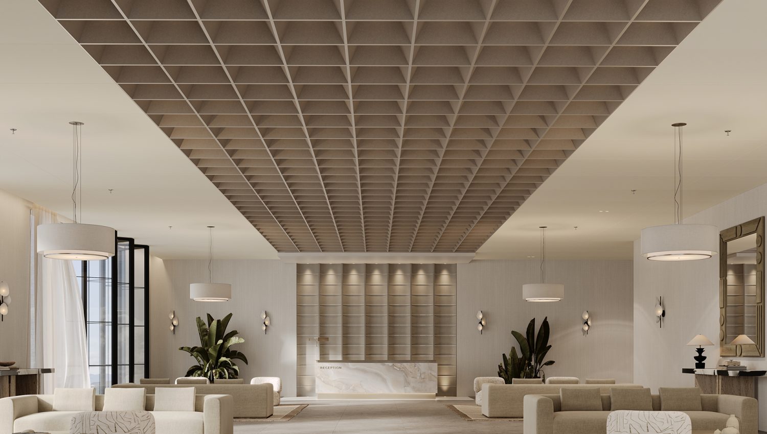 Castillo Ceiling Tiles | Mushroom | Premier Collection
