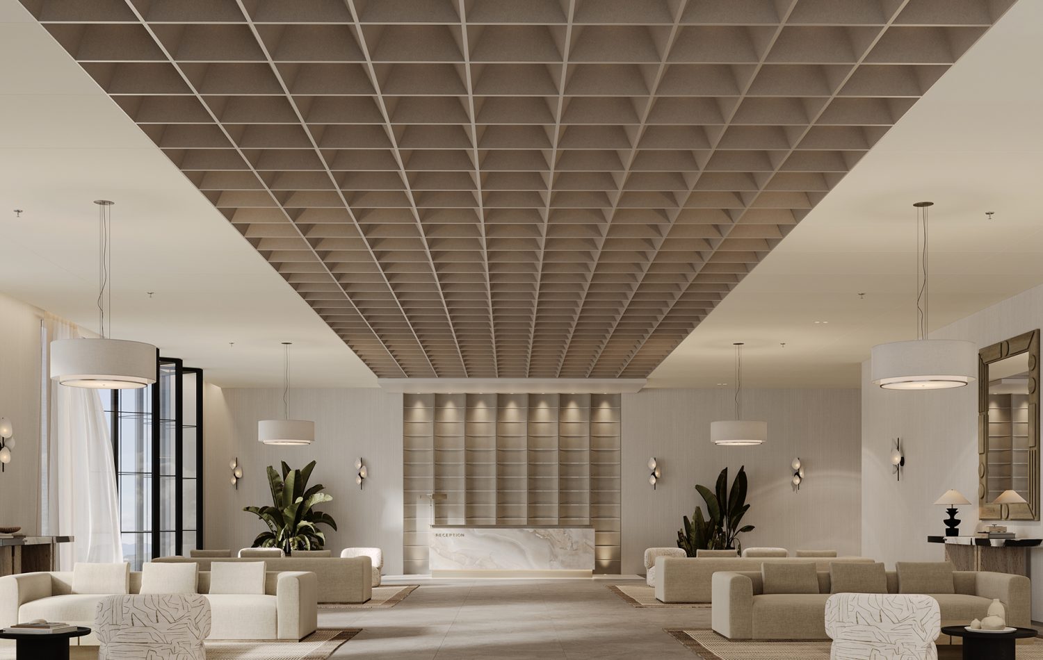 Castillo Ceiling Tiles | Mushroom | Premier Collection