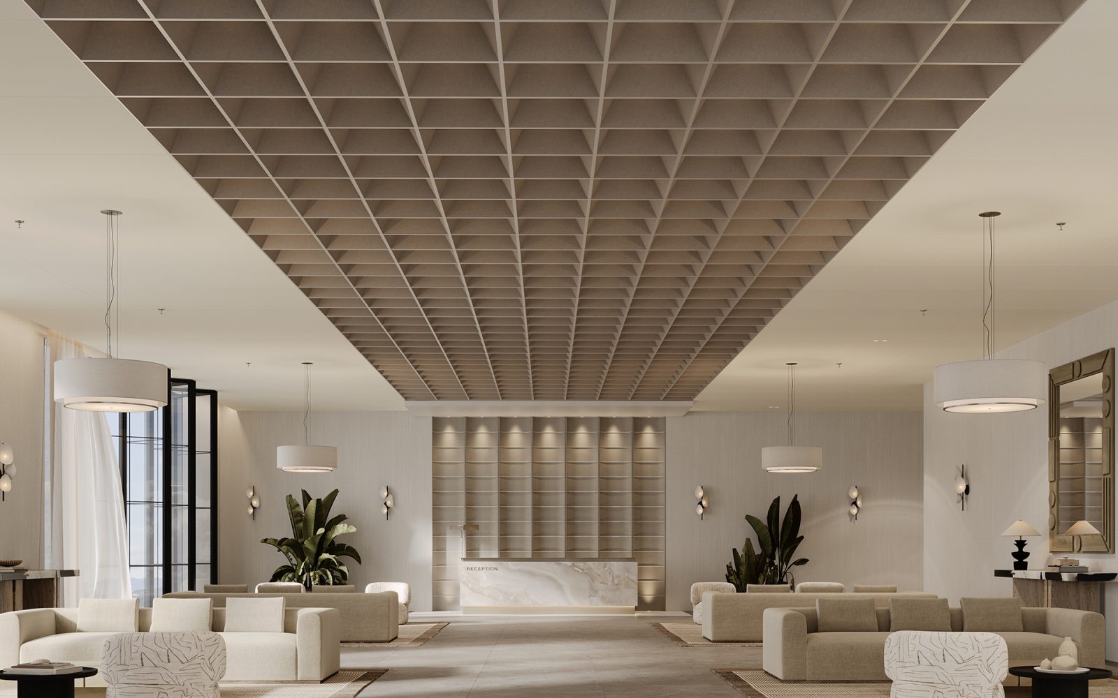 Castillo Ceiling Tiles | Mushroom | Premier Collection