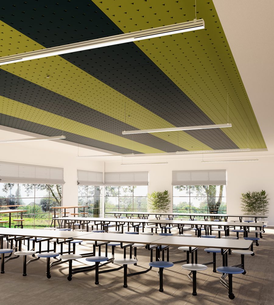 Pixel, Triangle Ceiling Panels | Denim, Wasabi | Premier Collection