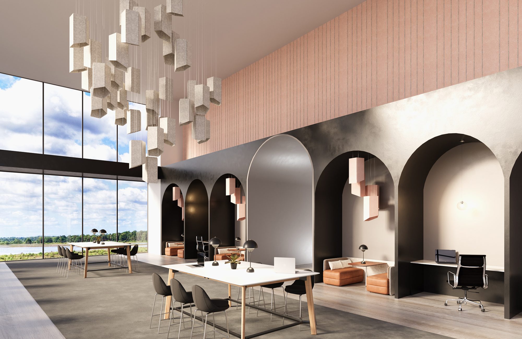 Pendant, Pentagon Ceiling Clouds | Milkyway | Premier Collection