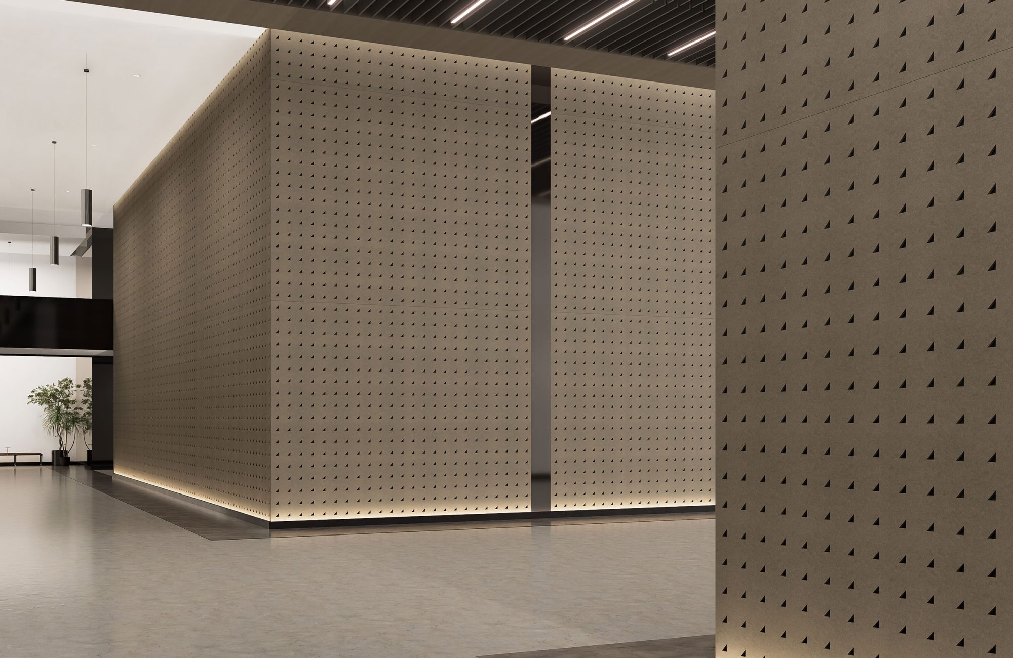 Pixel, Right Triangle Wall Panels | Walnut, Piano Black | Premier Collection