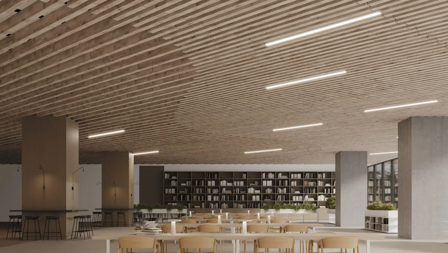 Truss Ceiling Baffles | Loft | WoodGrain Collection