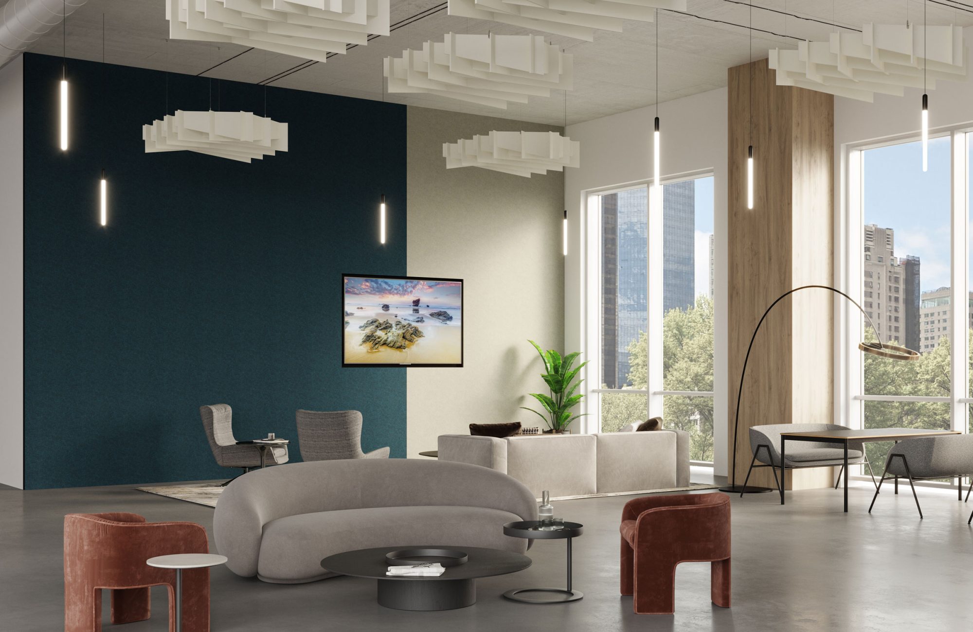 Interlace, Solus Ceiling Clouds | Pearl | Premier Collection
