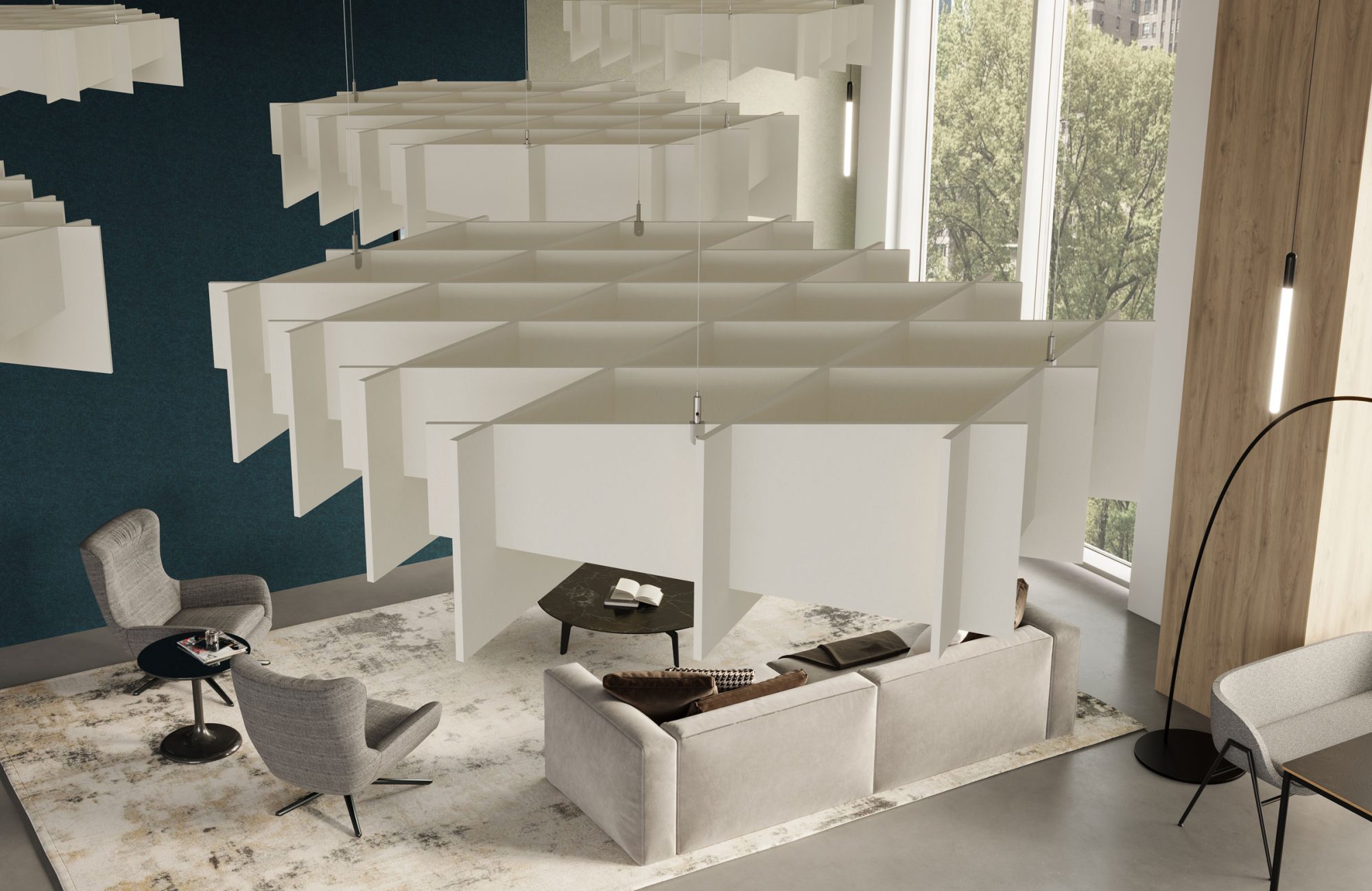 Interlace, Solus Ceiling Clouds | Pearl | Premier Collection