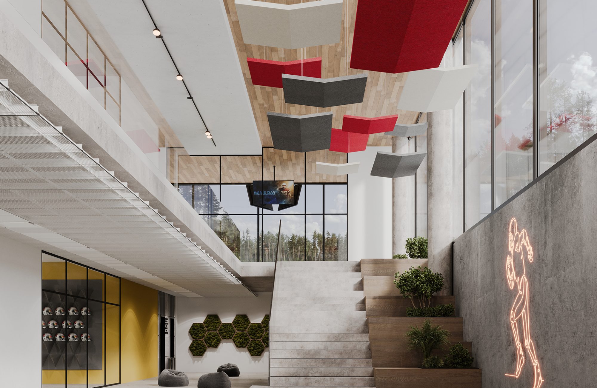 Rooftop, Butterfly Ceiling Clouds | Currant, Almond, Slate | Premier Collection