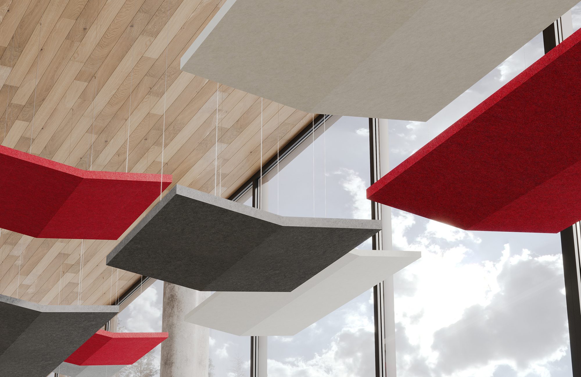Rooftop, Butterfly Ceiling Clouds | Currant, Almond, Slate | Premier Collection