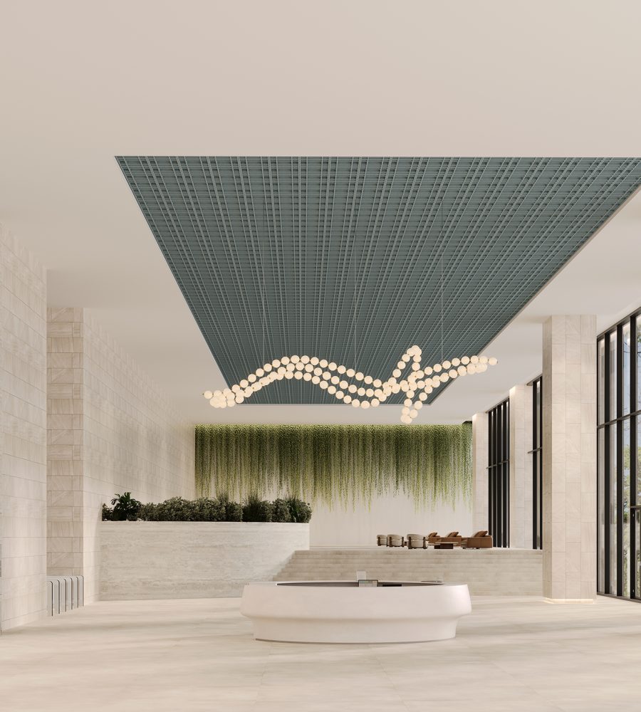 Woven, Tartan Ceiling Frames | Stonewash | Premier Collection