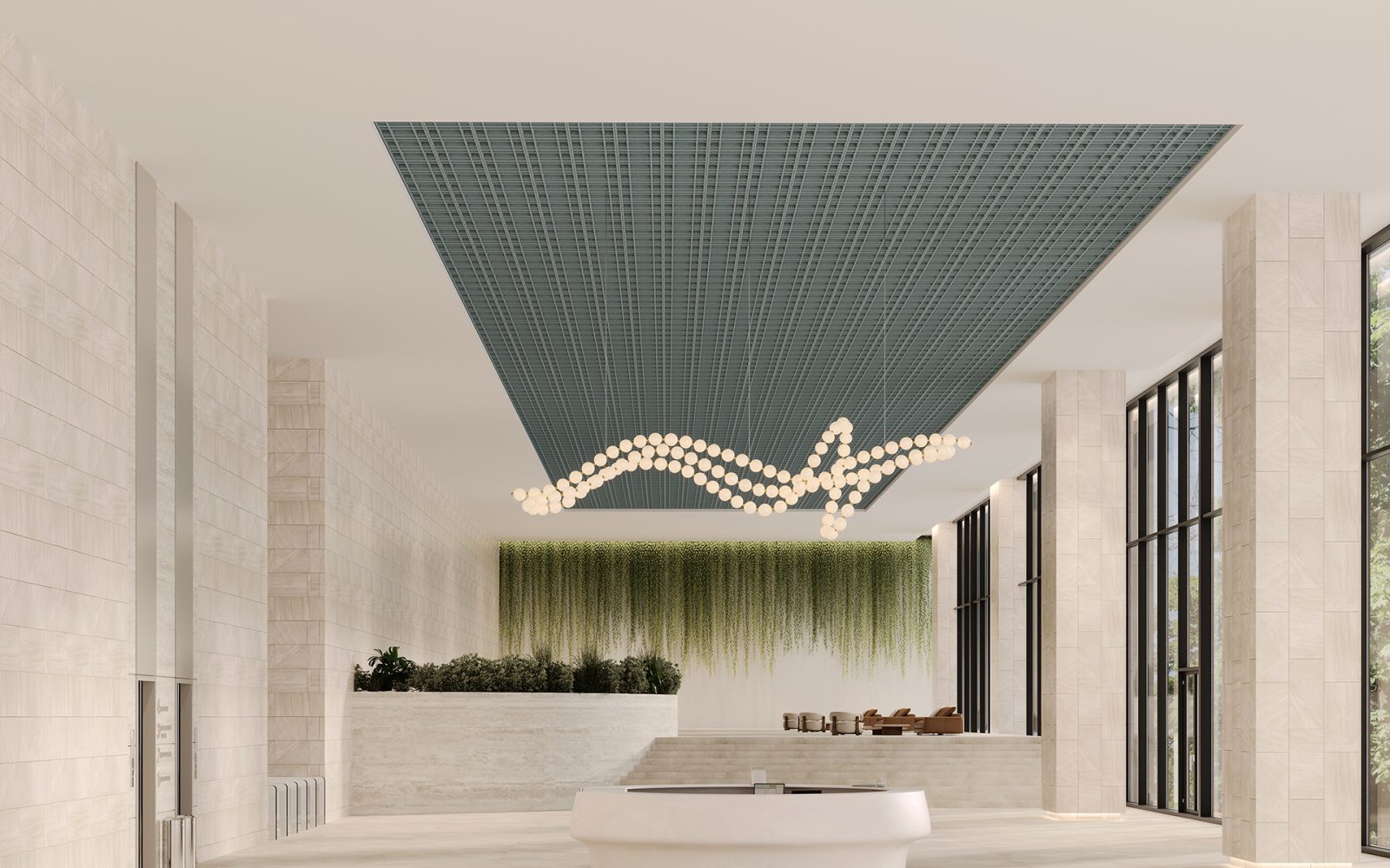 Woven, Tartan Ceiling Frames | Stonewash | Premier Collection