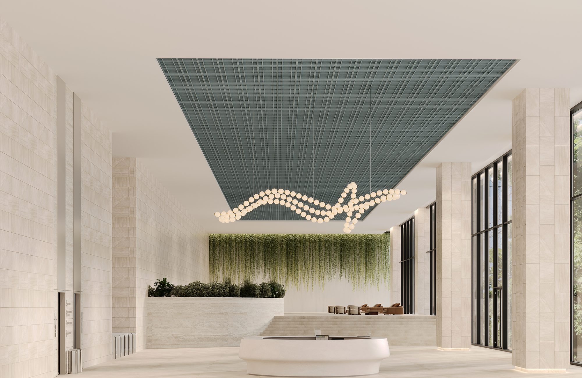 Woven, Tartan Ceiling Frames | Stonewash | Premier Collection