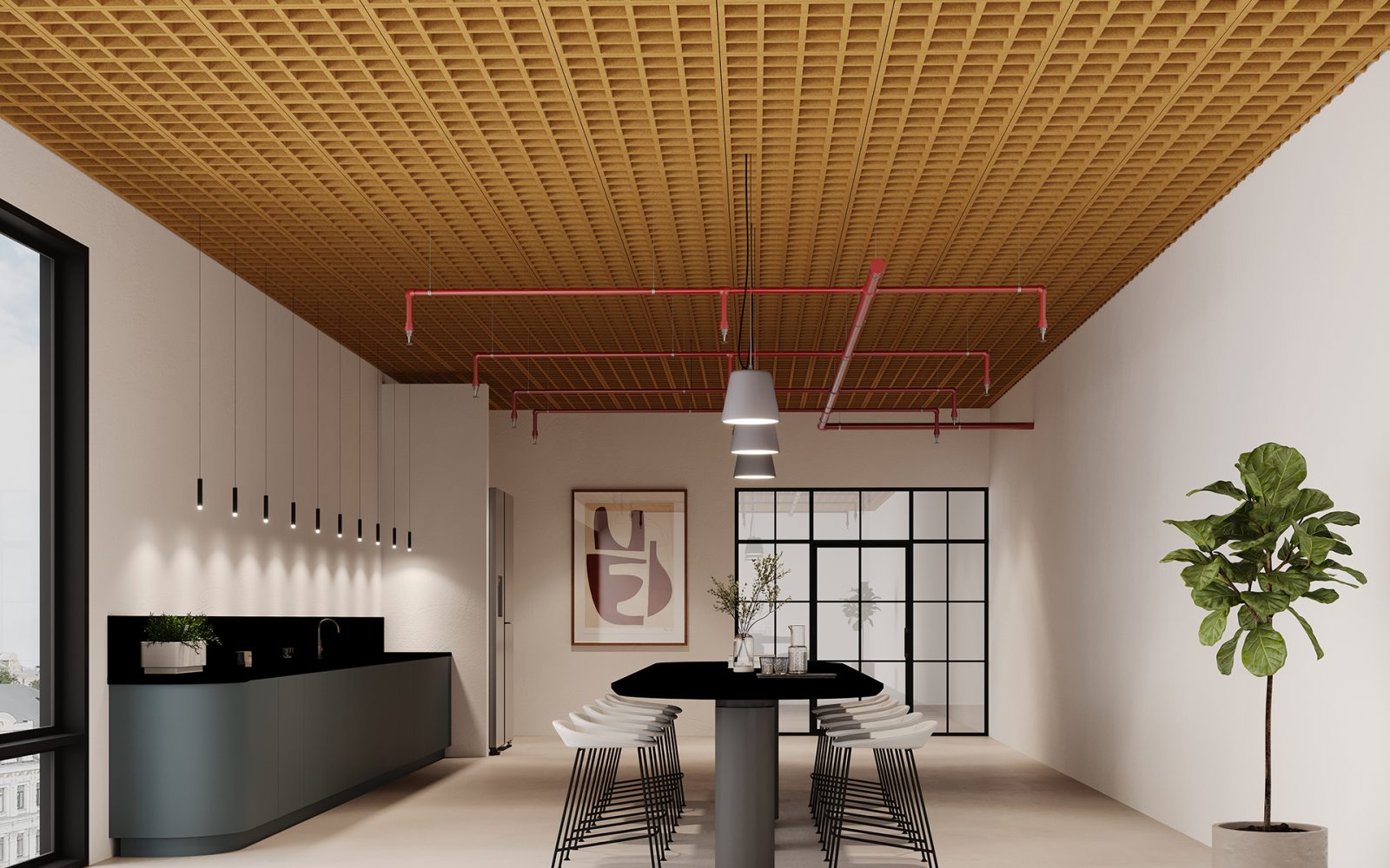 Woven, Tattersall Ceiling Frames | Turmeric | Premier Collection