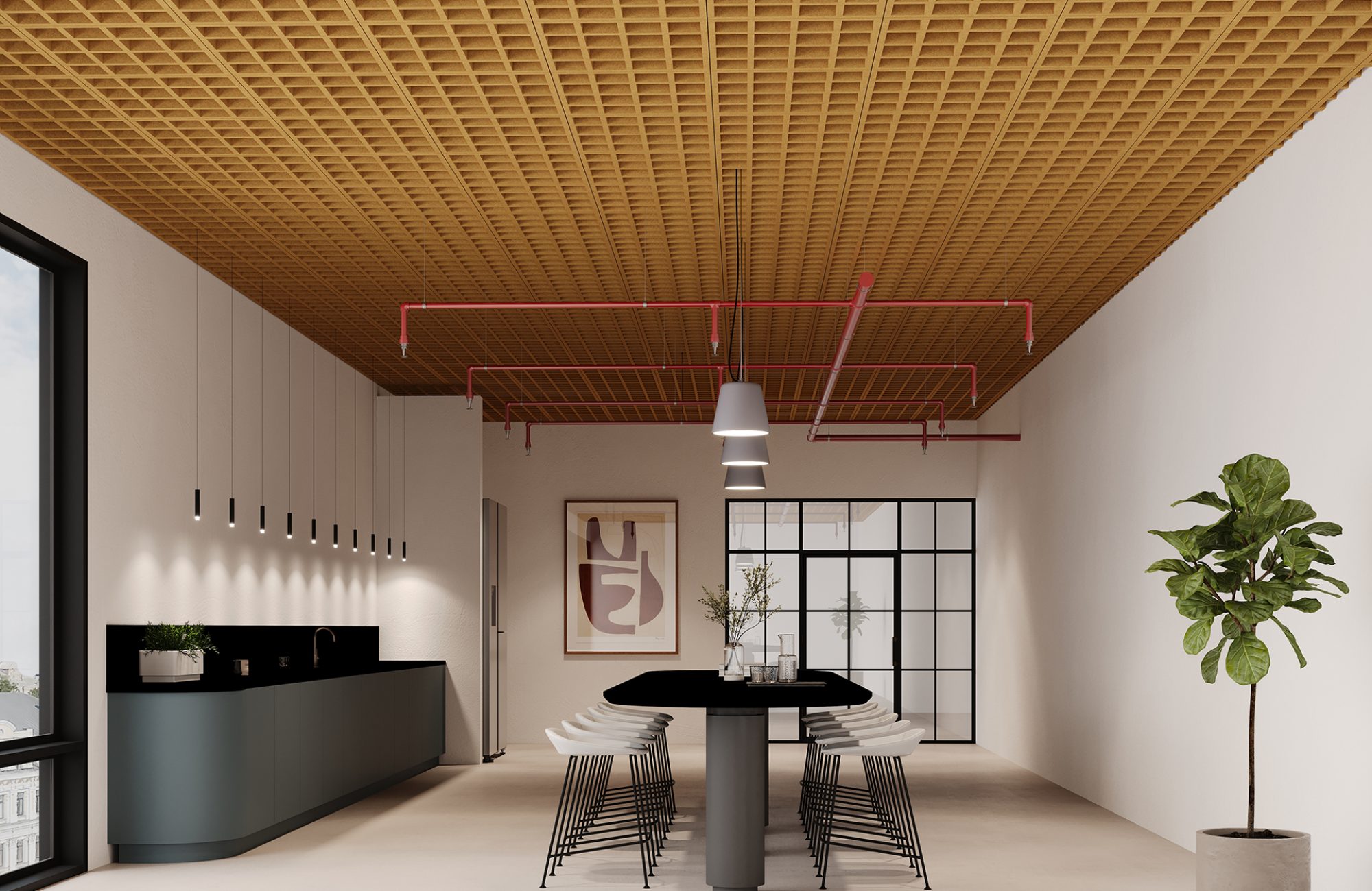 Woven, Tattersall Ceiling Frames | Turmeric | Premier Collection