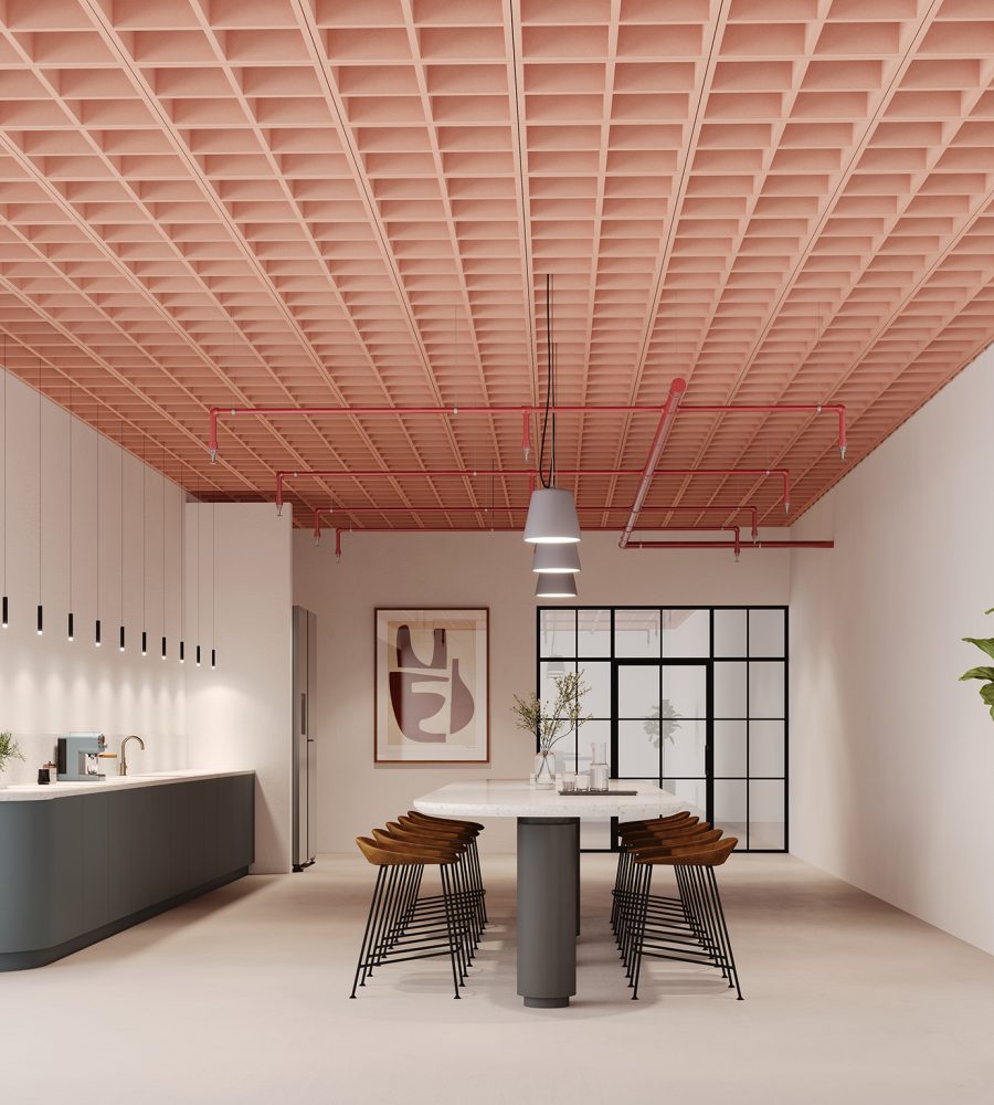 Woven, Windowpane Ceiling Frames | Flamingo | Premier Collection