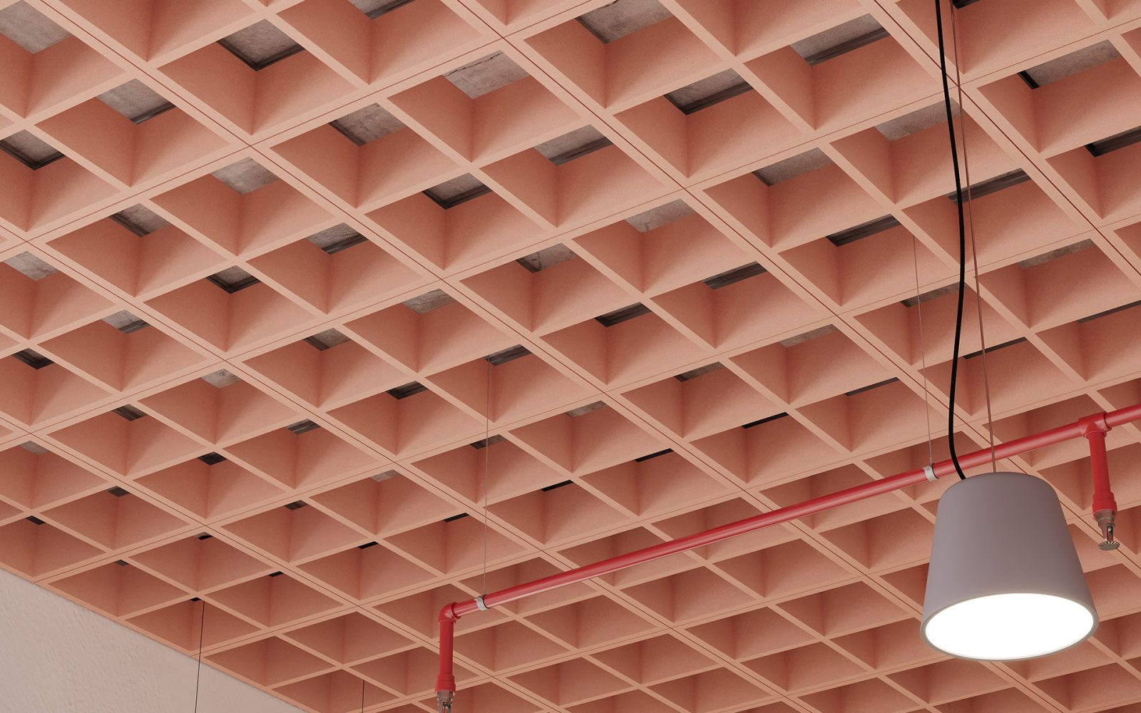 Woven, Windowpane Ceiling Frames | Flamingo | Premier Collection