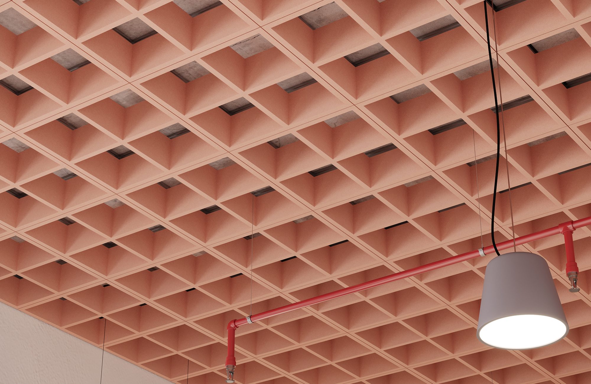 Woven, Windowpane Ceiling Frames | Flamingo | Premier Collection