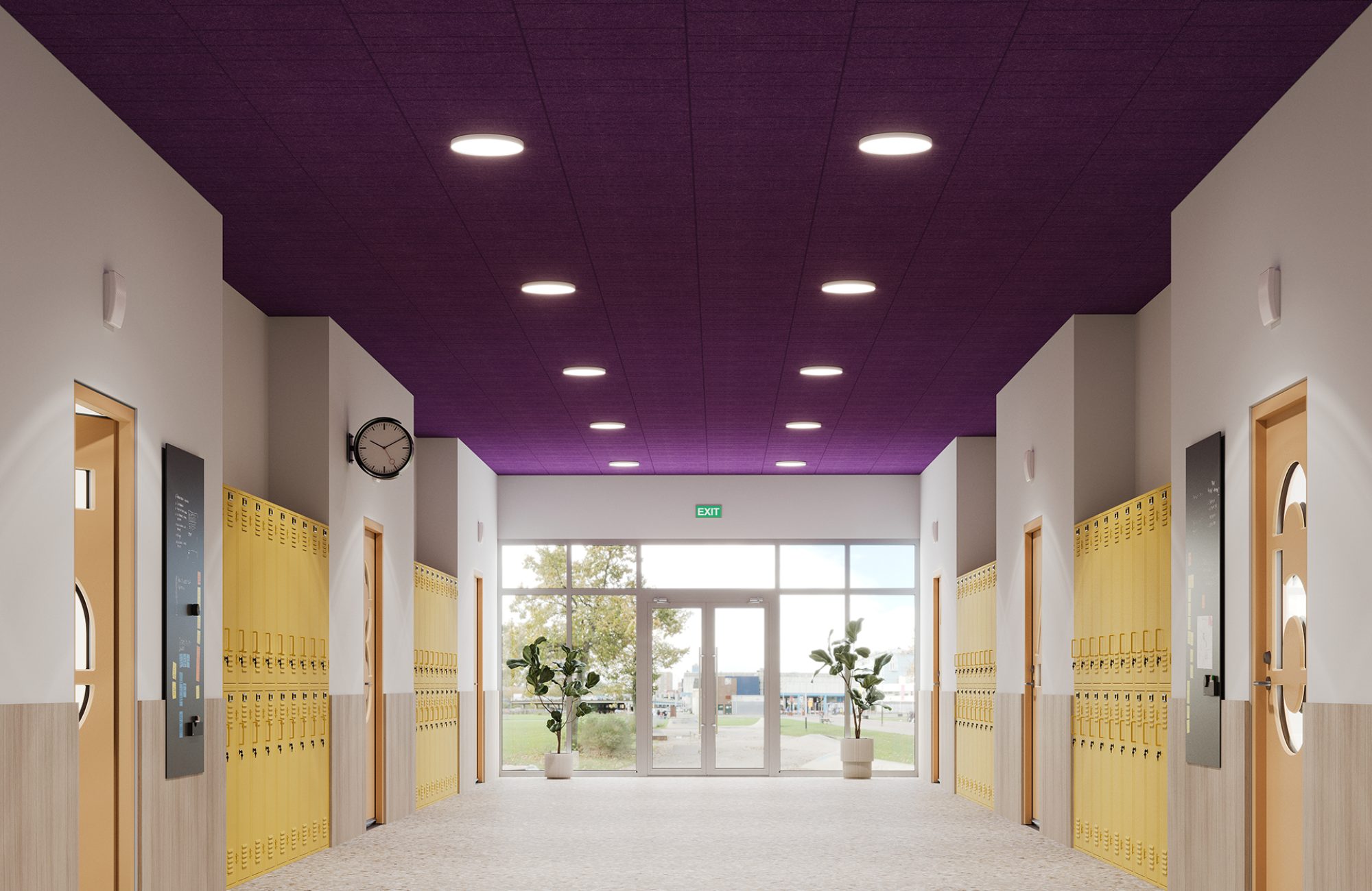 Fracture, Level Ceiling Panels | Berry | Premier Collection