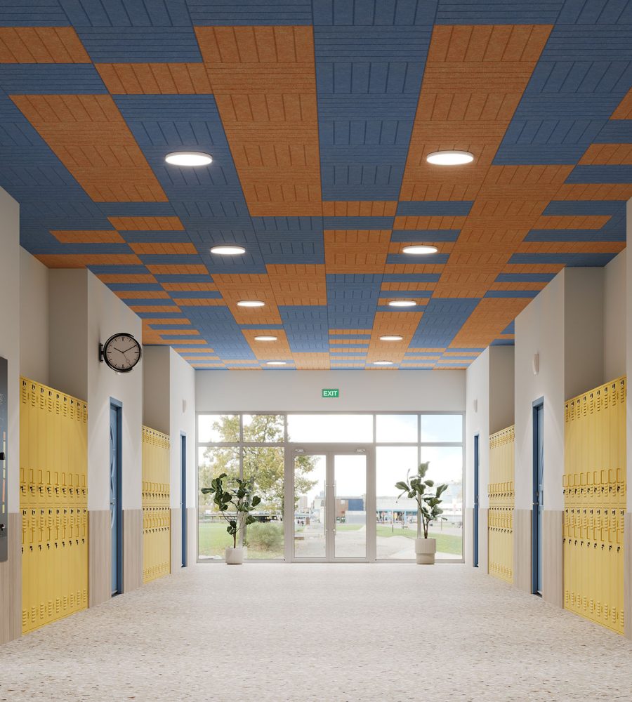 Fracture, Rows Ceiling Panels | Marine, Peach | Premier Collection
