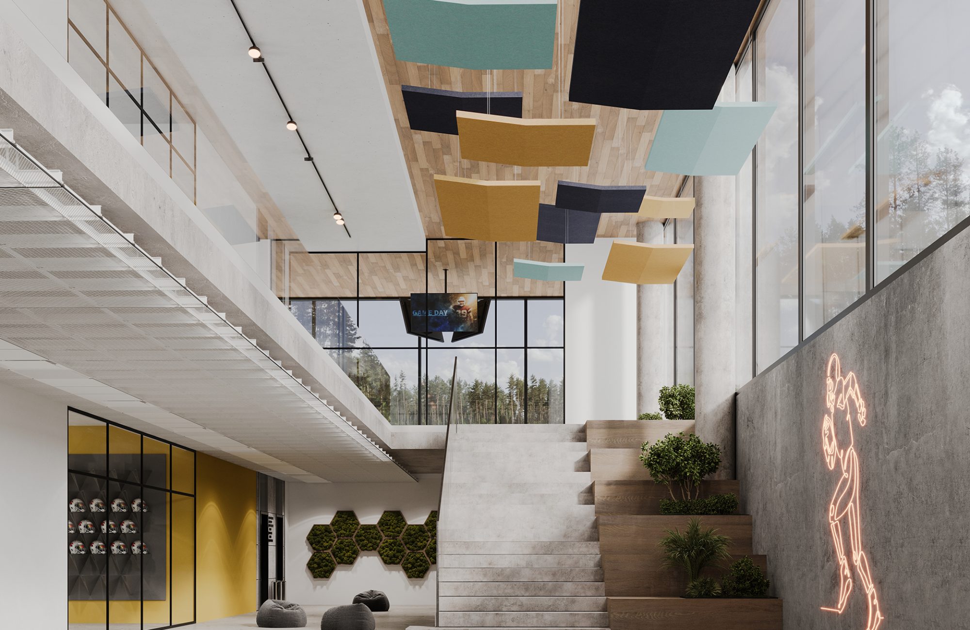 Rooftop, Saltbox Ceiling Clouds | Flint, Turmeric, Sea Salt | Premier Collection