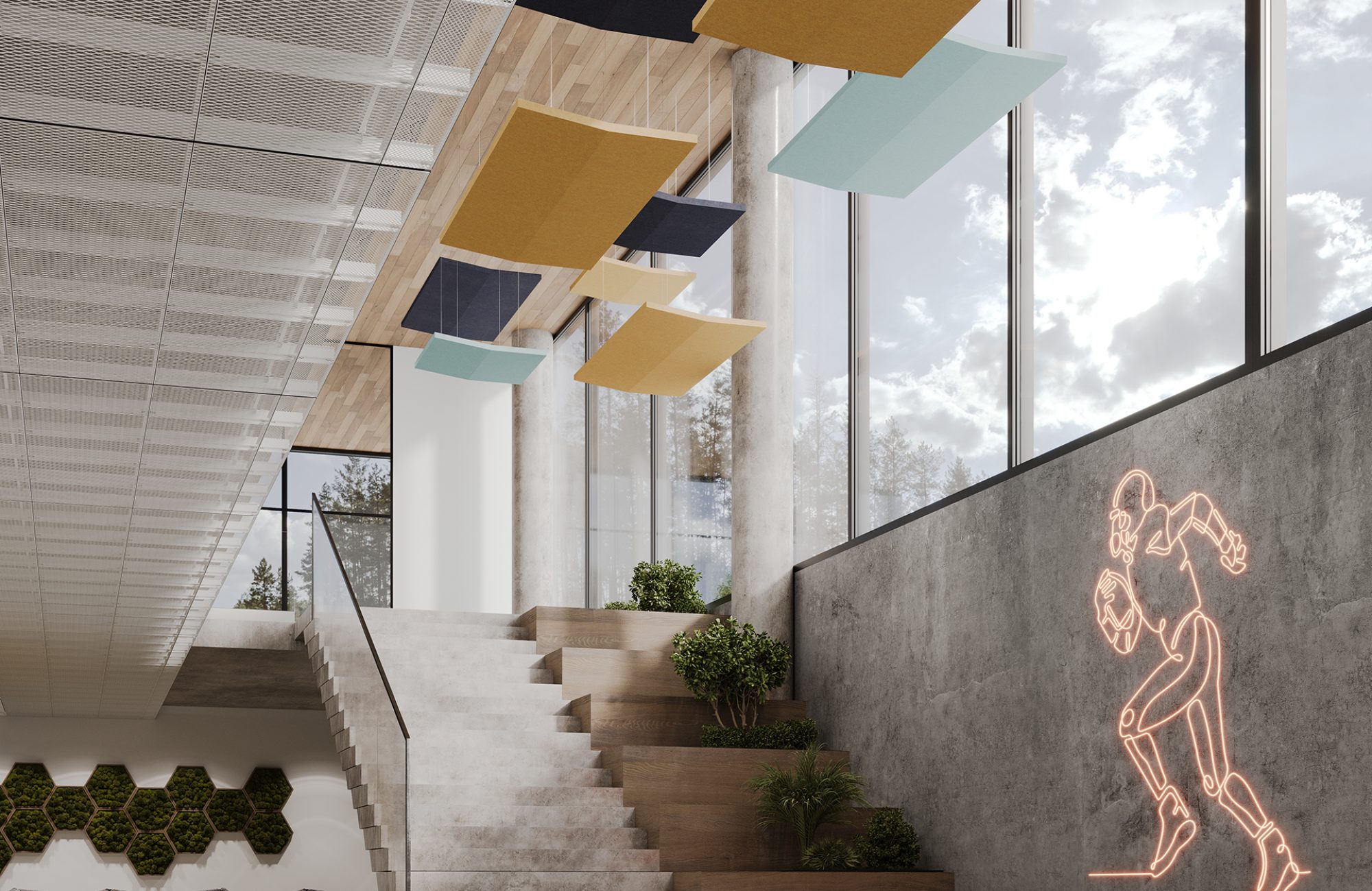 Rooftop, Saltbox Ceiling Clouds | Flint, Turmeric, Sea Salt | Premier Collection