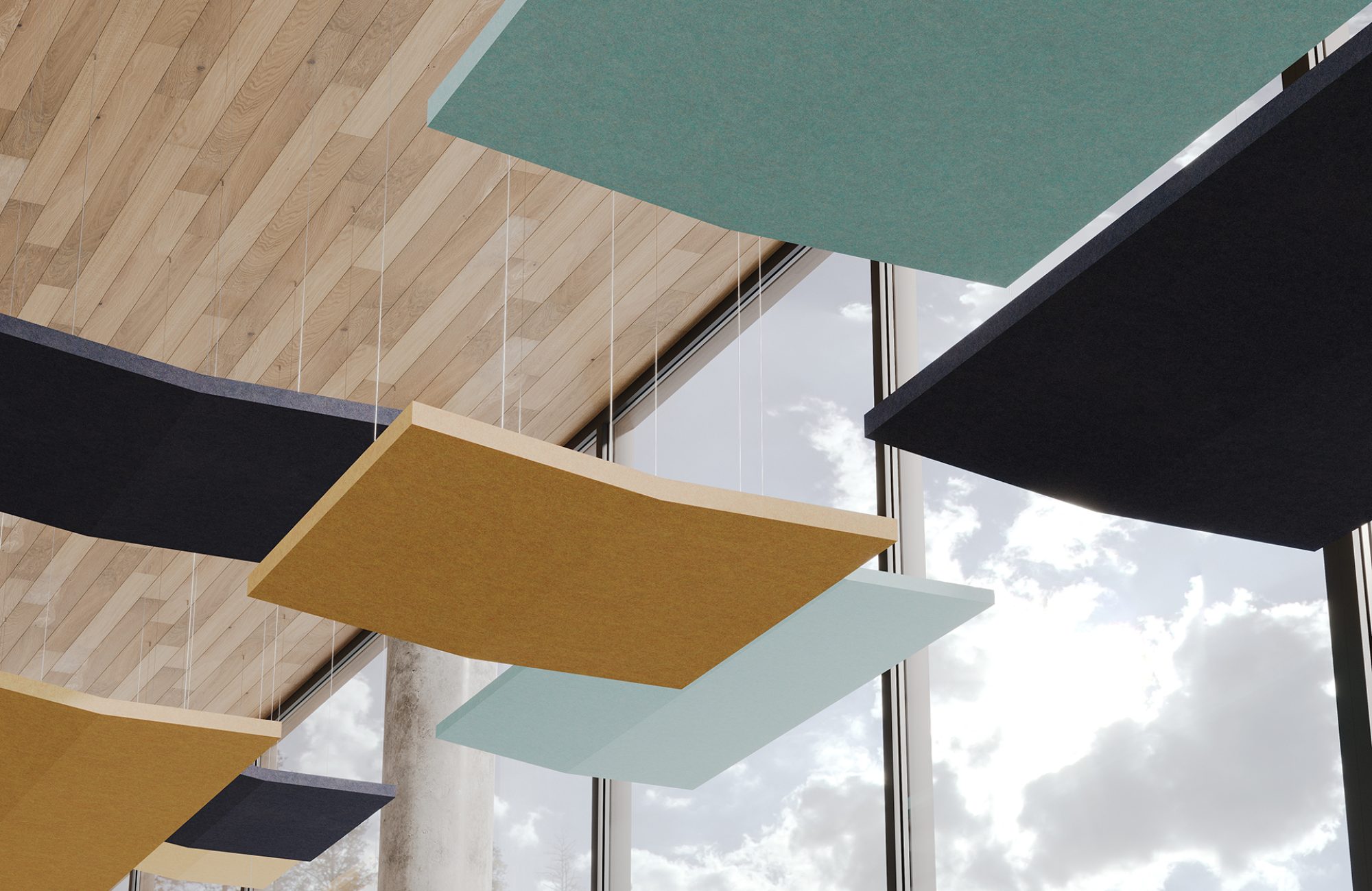 Rooftop, Saltbox Ceiling Clouds | Flint, Turmeric, Sea Salt | Premier Collection