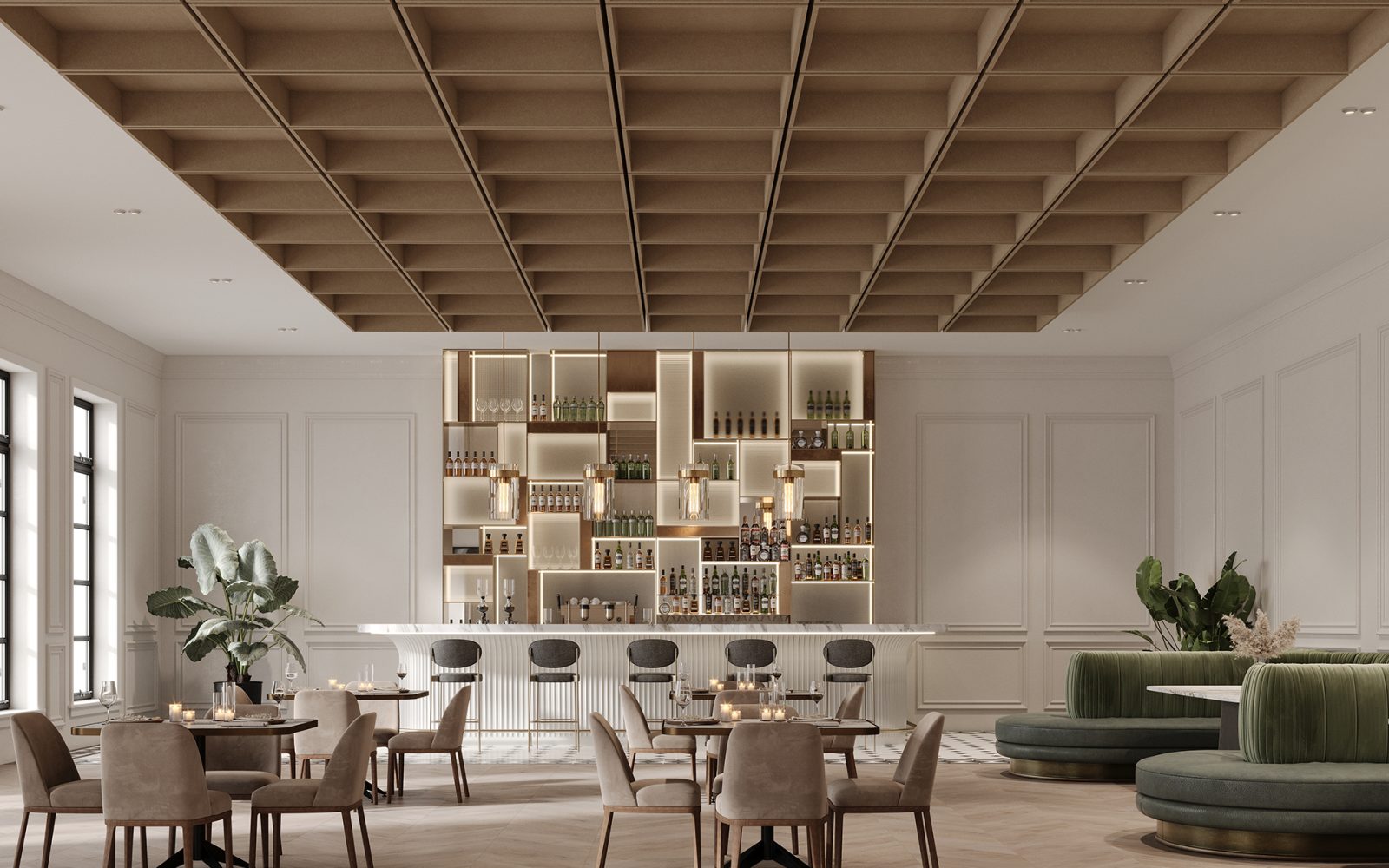 Recess, Waffle Ceiling Frames | Umber | Premier Collection
