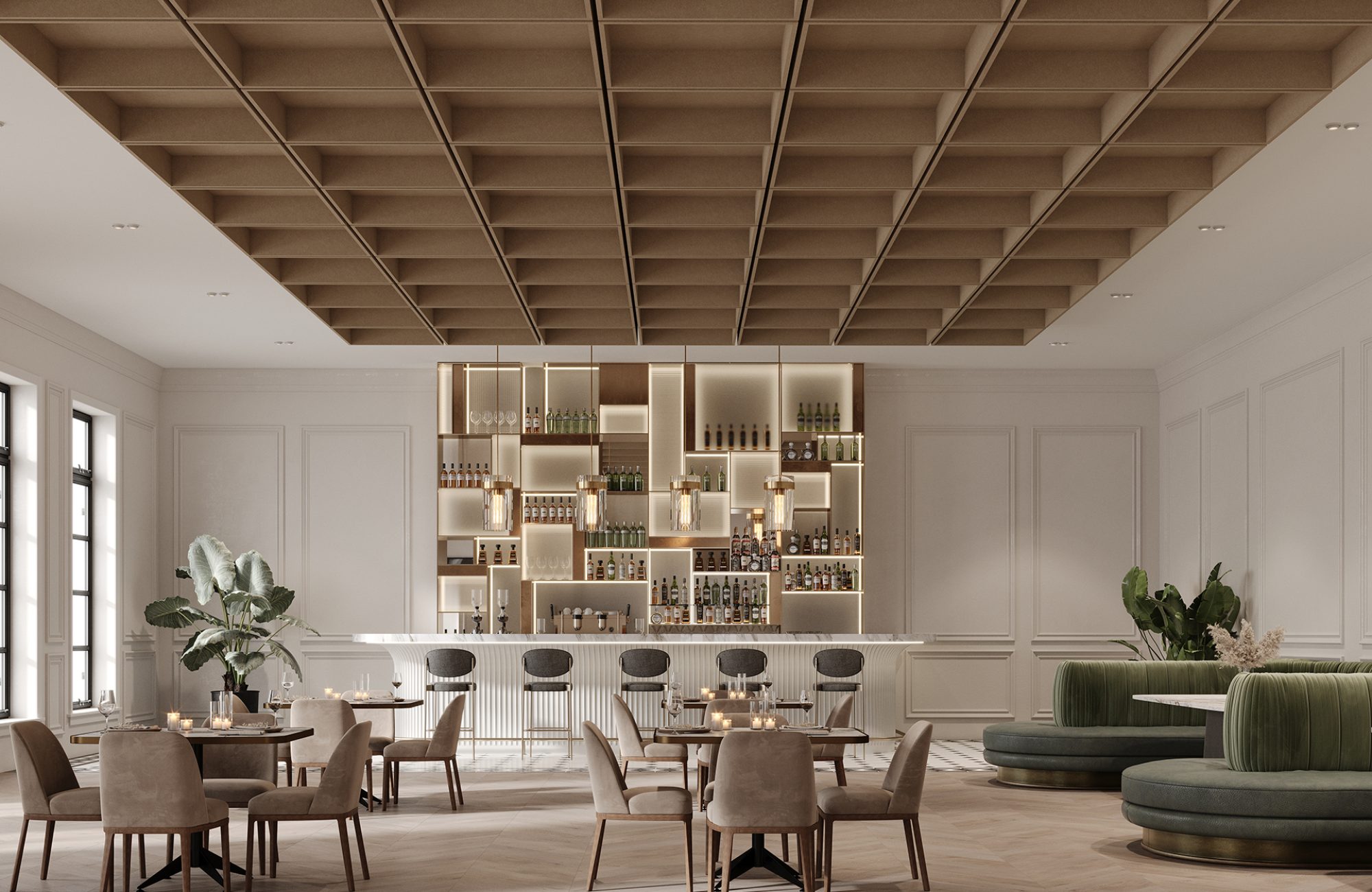 Recess, Waffle Ceiling Frames | Umber | Premier Collection